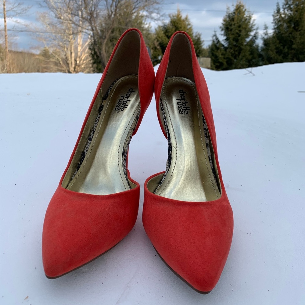 Charlotte Russe “Danica” size 9 peach colored stiletto heels.